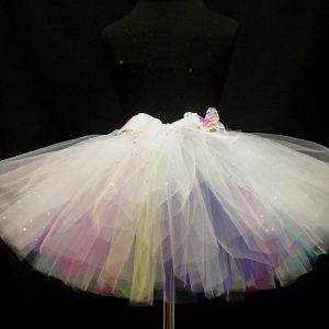 CUSTOM MADE Child tutu – TODDLER COLORFUL WHITE Sparkle Tutu Fits 2-3yrs