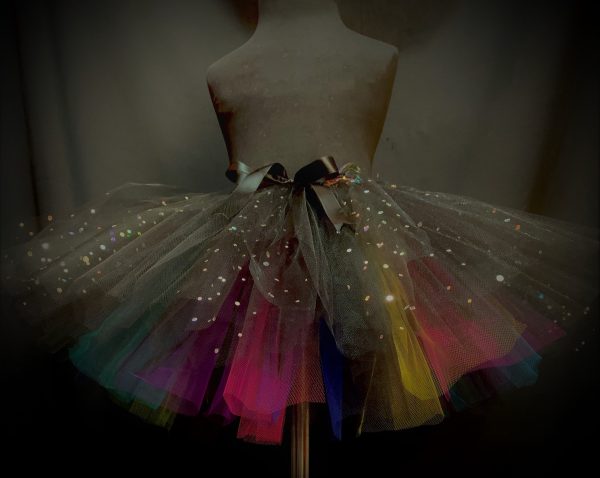 CUSTOM MADE Child tutu – TODDLER COLORFUL BLACK Sparkle Tutu Fits 2-3yrs - Image 2