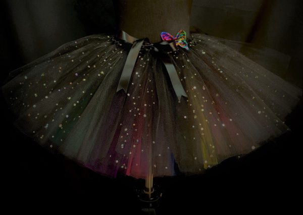 CUSTOM MADE Child tutu – TODDLER COLORFUL BLACK Sparkle Tutu Fits 2-3yrs - Image 3