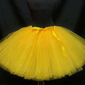 CUSTOM MADE Child tutu – Girls YELLOW Sparkle knee length fluffy tutu Fits (6-8yrs)
