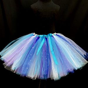CUSTOM MADE Child tutu – Girls SHADES OF BLUE Sparkle knee length fluffy tutu Fits (6-8yrs)