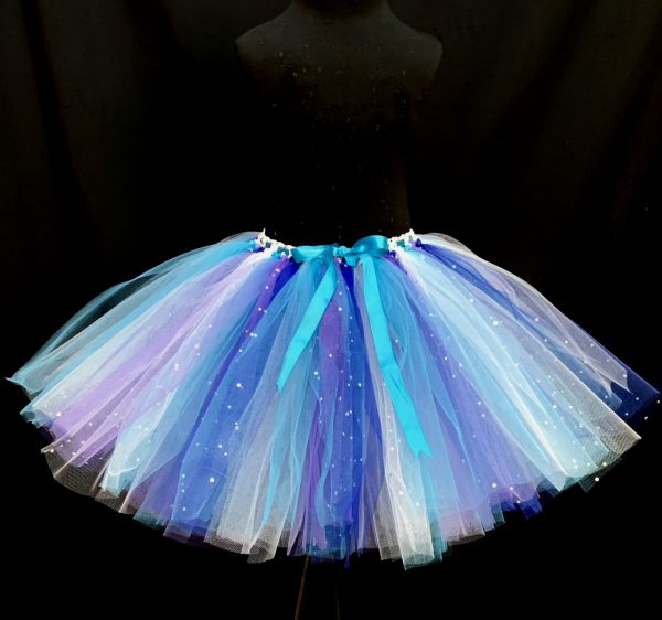 CUSTOM MADE Child tutu – Girls SHADES OF BLUE Sparkle knee length fluffy tutu Fits (6-8yrs)