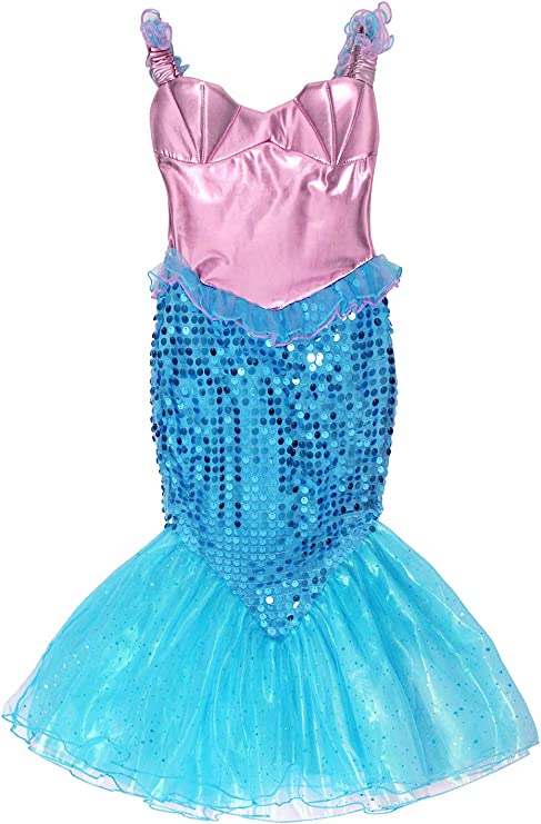 Mermaid Girls - 6pc Little Girls Mermaid Costume Princess Dress 3T-4T - Image 5