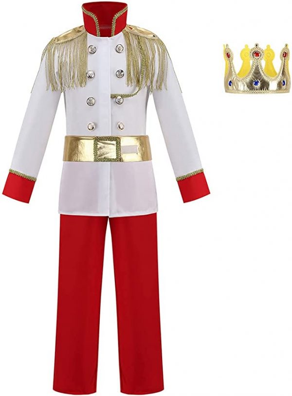 PRINCE - Child Royal Prince costume - Boys Prince Charming Costume with Gold Crown - Image 4