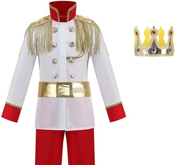 PRINCE - Child Royal Prince costume - Boys Prince Charming Costume with Gold Crown - Image 2