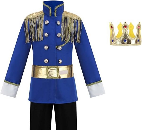 PRINCE - Child Royal Prince costume - Boys Prince Charming Costume with Gold Crown