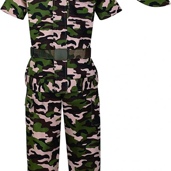 Career Day ARMY – Boys Deluxe Kid’s Camo Combat Soldier Army Costume SIZE: 6-8