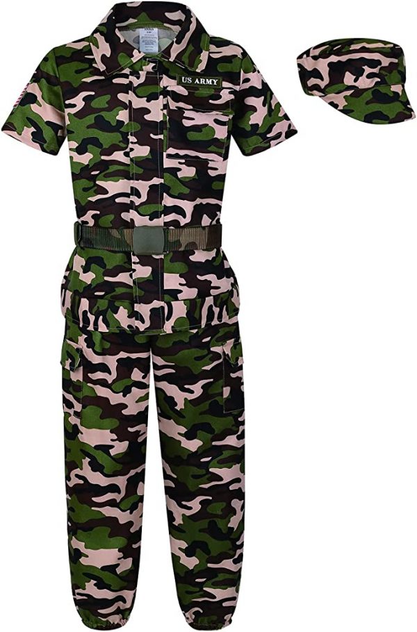 Career Day ARMY – Boys Deluxe Kid's Camo Combat Soldier Army Costume SIZE: 6-8 - Image 2