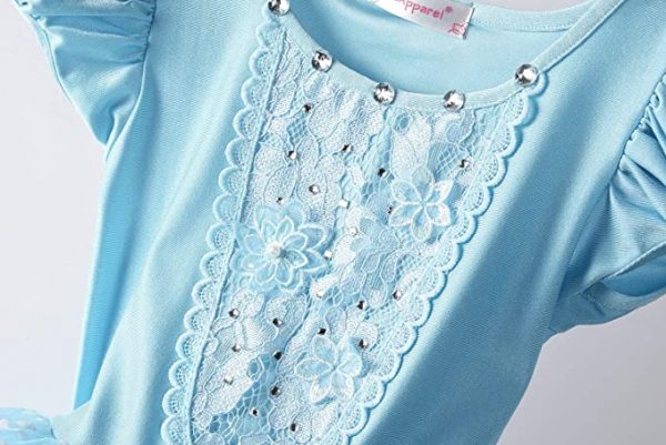 Girls Princess Puff Sleeve Cinderella Costume Dress with accessories - Image 4