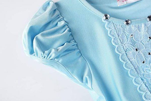 Girls Princess Puff Sleeve Cinderella Costume Dress with accessories - Image 5