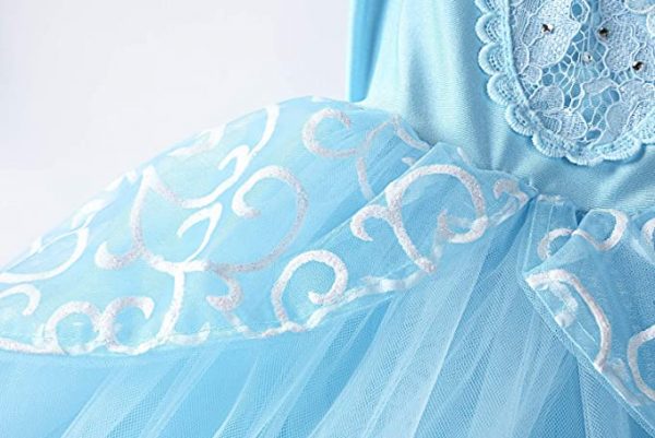 Girls Princess Puff Sleeve Cinderella Costume Dress with accessories - Image 6