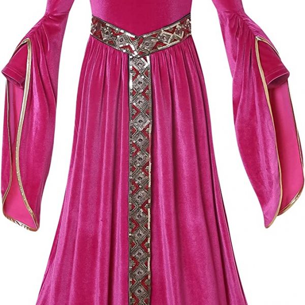 CHRISTMAS/NATIVITY COSTUMES – Girl – Biblical Medieval Princess Rose PINK Child Deluxe Costume SIZE: 13-14