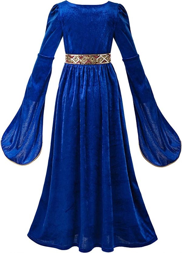 CHRISTMAS/NATIVITY COSTUMES - Girl - Biblical Medieval Princess Rose BLUE Child Deluxe Costume SIZE: 11-12 - Image 3