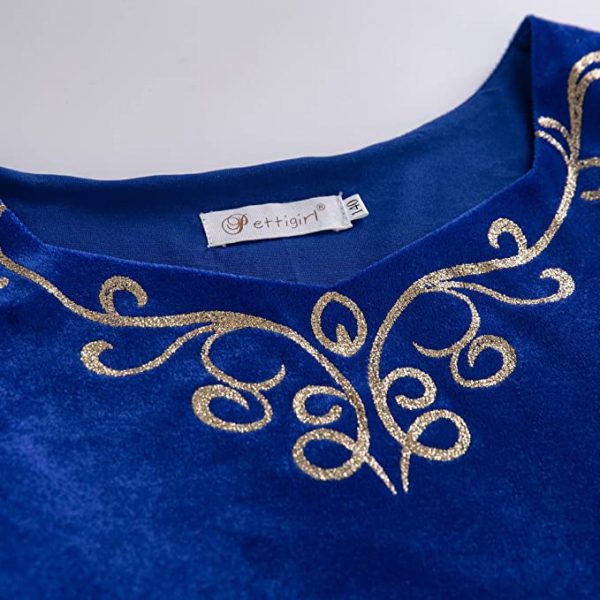 CHRISTMAS/NATIVITY COSTUMES - Girl - Biblical Medieval Princess Rose BLUE Child Deluxe Costume SIZE: 11-12 - Image 4