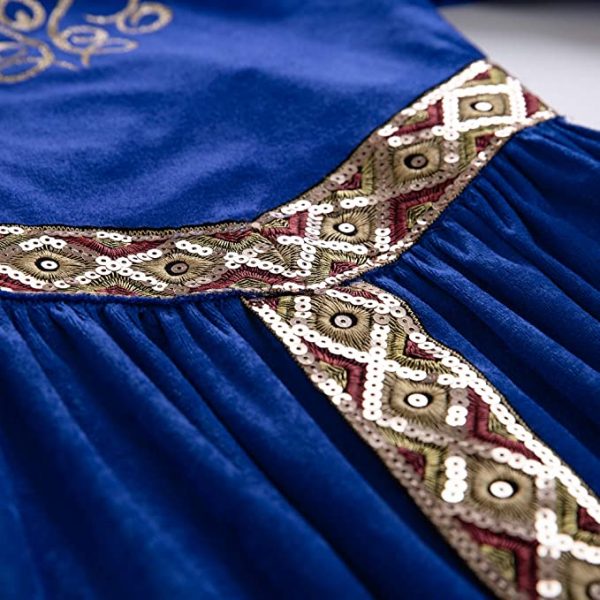CHRISTMAS/NATIVITY COSTUMES - Girl - Biblical Medieval Princess Rose BLUE Child Deluxe Costume SIZE: 11-12 - Image 5