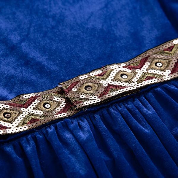 CHRISTMAS/NATIVITY COSTUMES - Girl - Biblical Medieval Princess Rose BLUE Child Deluxe Costume SIZE: 11-12 - Image 7