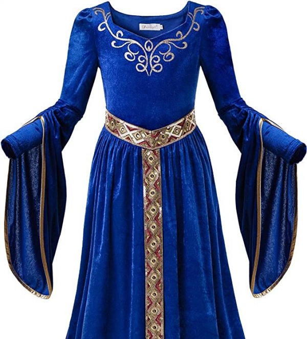 CHRISTMAS/NATIVITY COSTUMES - Girl - Biblical Medieval Princess Rose BLUE Child Deluxe Costume SIZE: 11-12