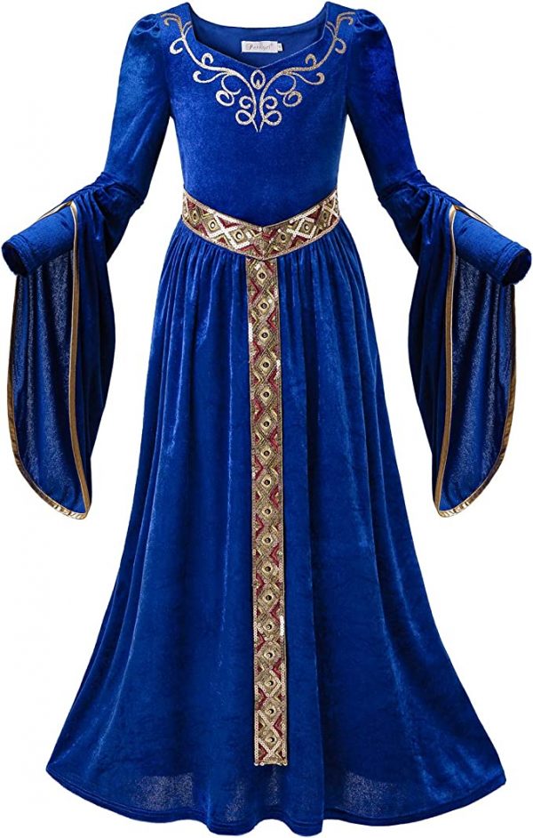 CHRISTMAS/NATIVITY COSTUMES - Girl - Biblical Medieval Princess Rose BLUE Child Deluxe Costume SIZE: 11-12 - Image 2