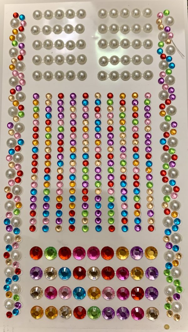 RHINESTONE SHEETS - PEARL+COLORFUL MULTIPATTERN RHINESTONES