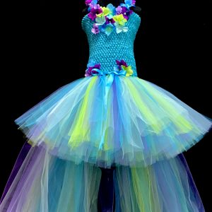 Child Tutu Dress – Long Train Fairy Princess Dress 5-6YRS