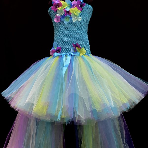 Child Tutu Dress – Long Train Fairy Princess Dress 5-6YRS