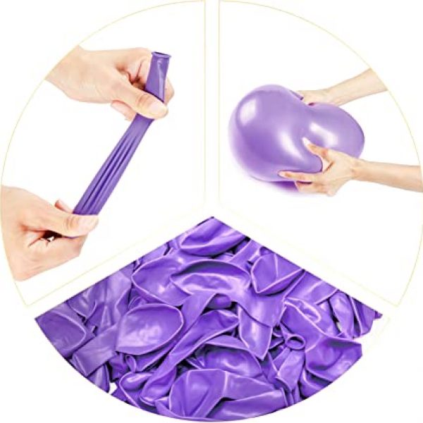 BALLOONS – Latex 12inch – 10 Pack – BRIGHT PURPLE Balloons