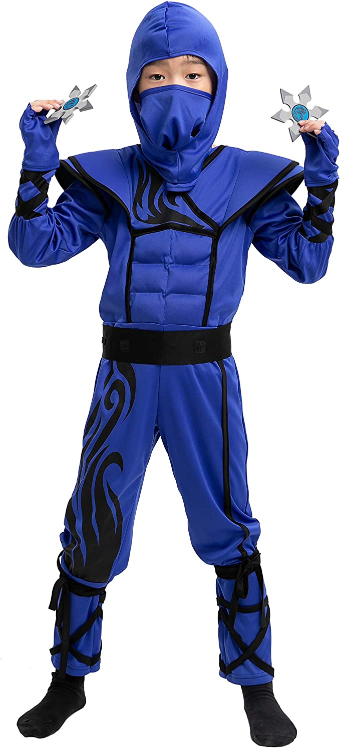 HALLOWEEN - BOY Striking Blue Stealth Ninja Costume - Image 3