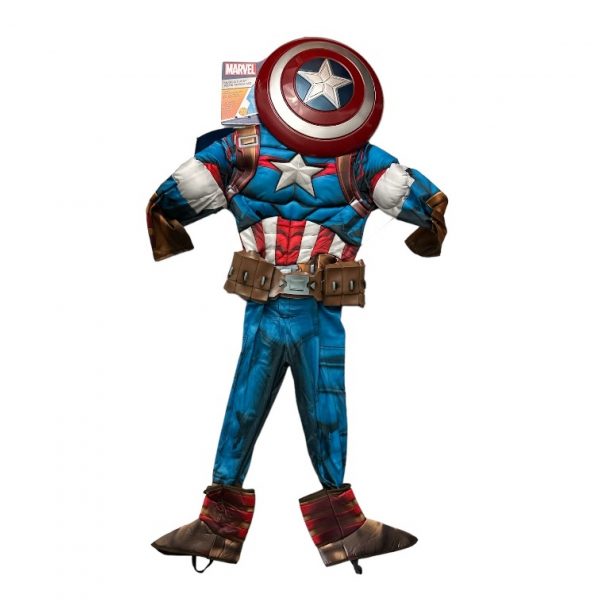Super Hero Boy – Marvel Captain America Jumpsuit, Shield & Mask Costume
