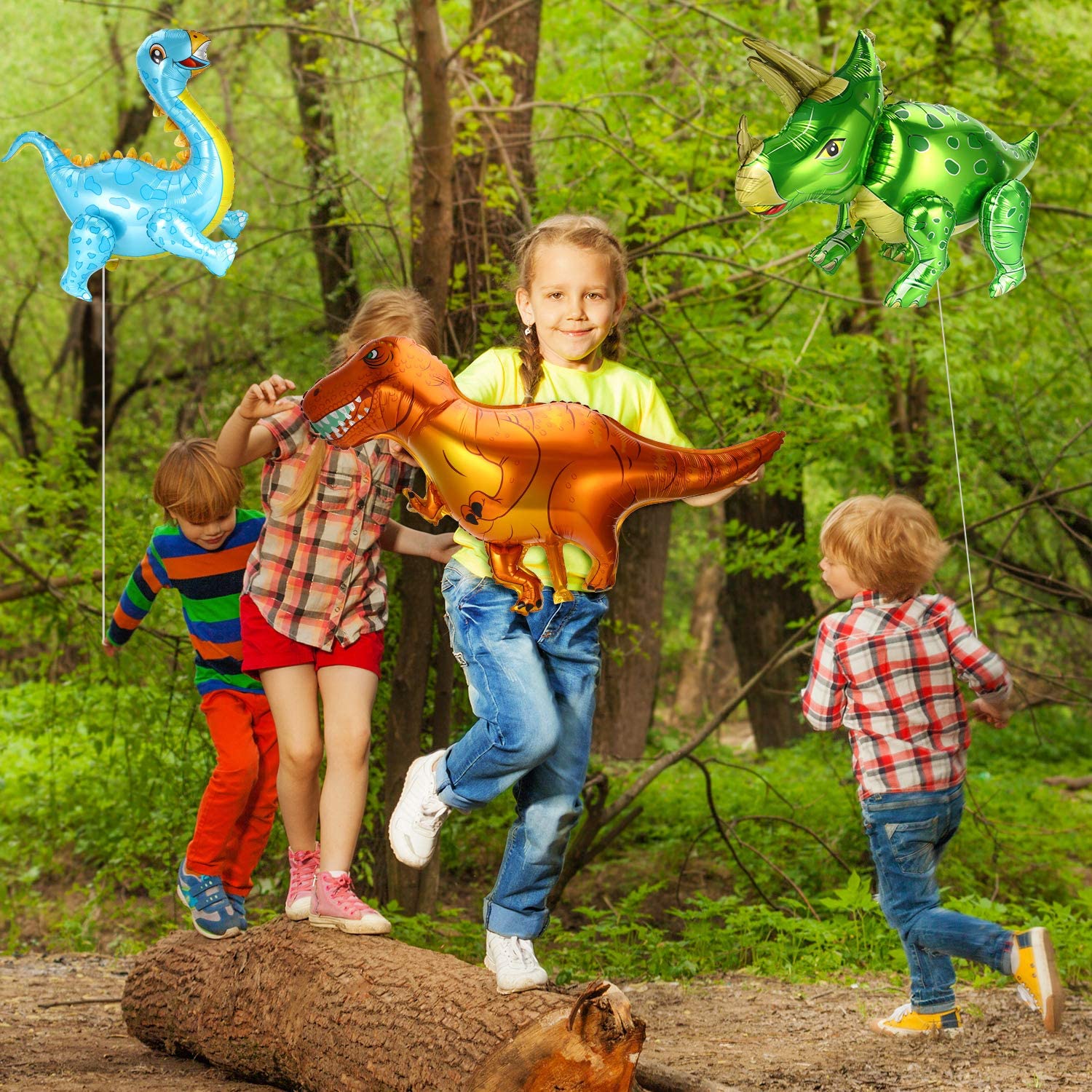 BALLOONS - Helium Balloons - DINOSAUR Foil Balloons Dinosaur Party Supplies - Image 5