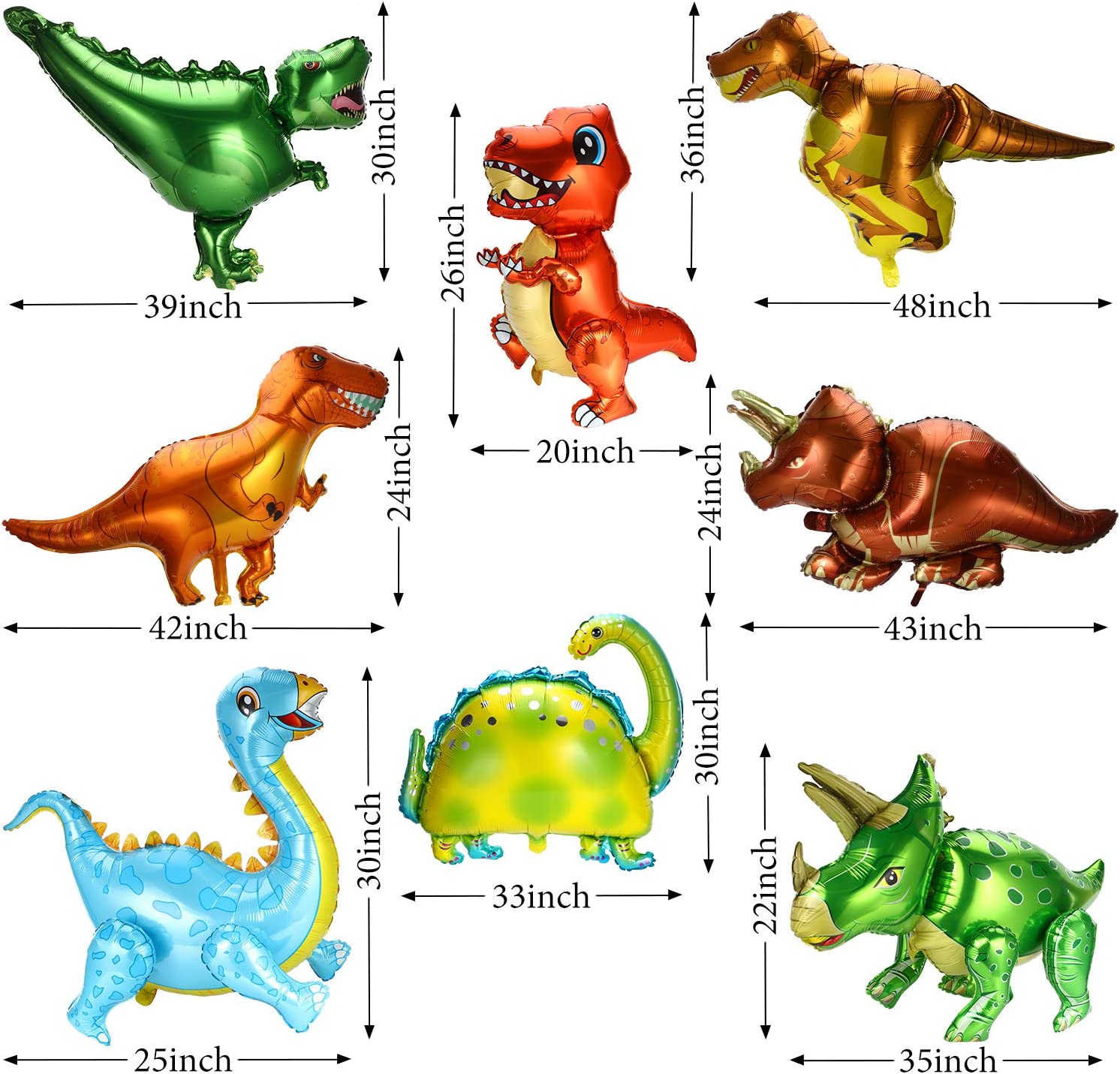 BALLOONS - Helium Balloons - DINOSAUR Foil Balloons Dinosaur Party Supplies - Image 2