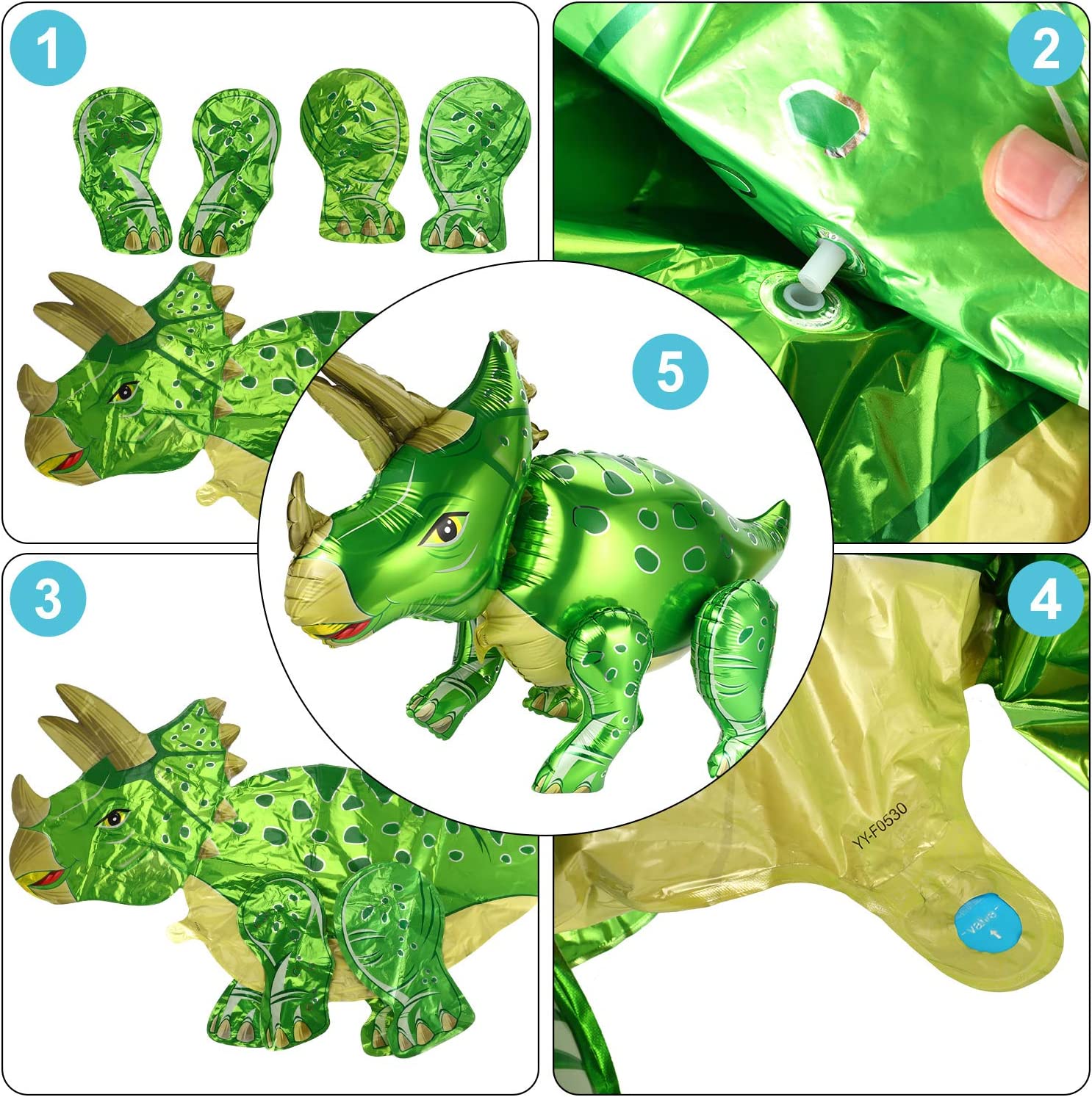 BALLOONS - Helium Balloons - DINOSAUR Foil Balloons Dinosaur Party Supplies - Image 4
