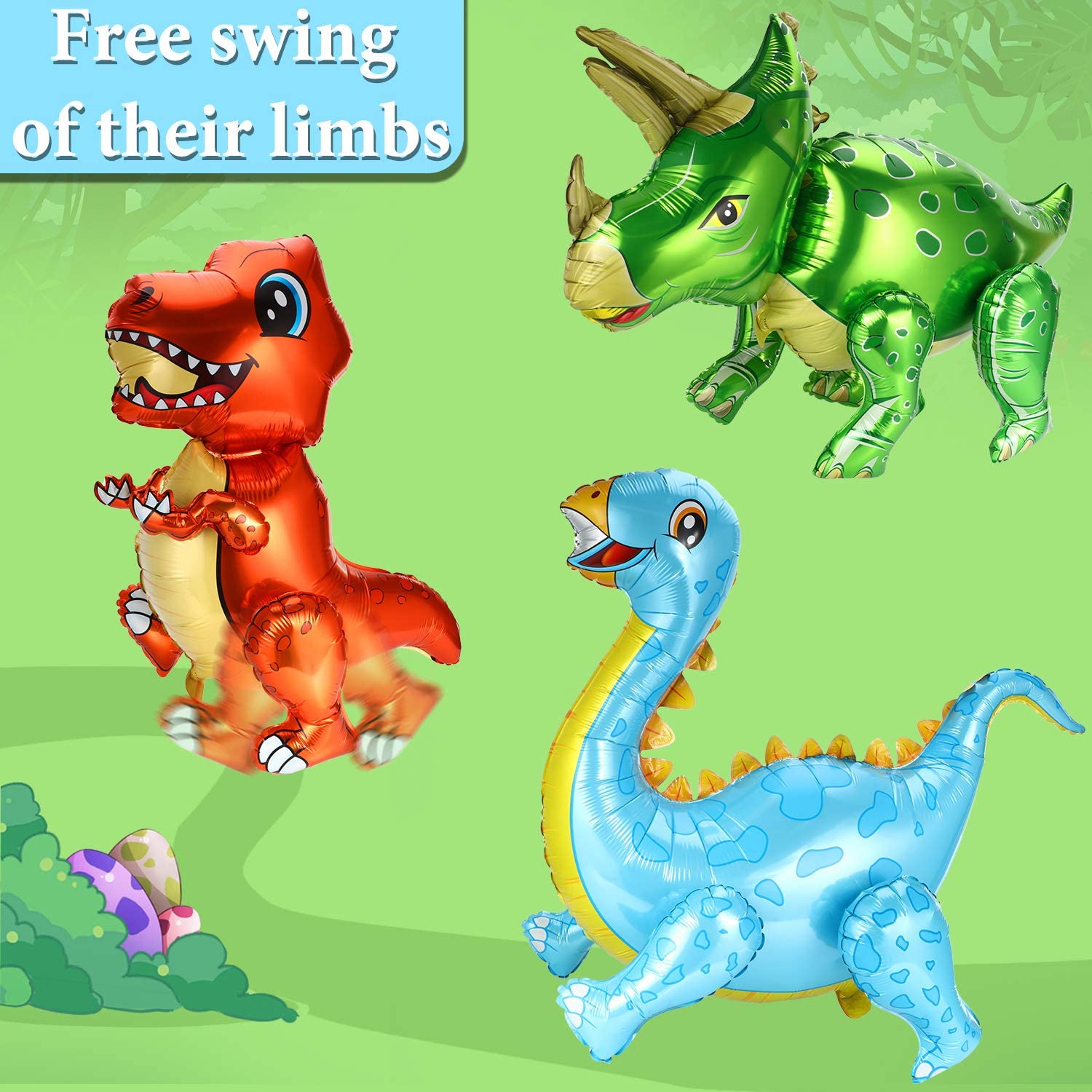 BALLOONS - Helium Balloons - DINOSAUR Foil Balloons Dinosaur Party Supplies - Image 3