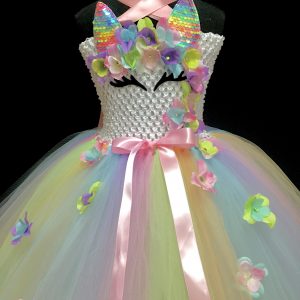 CUSTOM MADE Child tutu dress - Extra fluffy Soft Pastel Unicorn Tutu Dress SIZE: Fits 4-6yrs