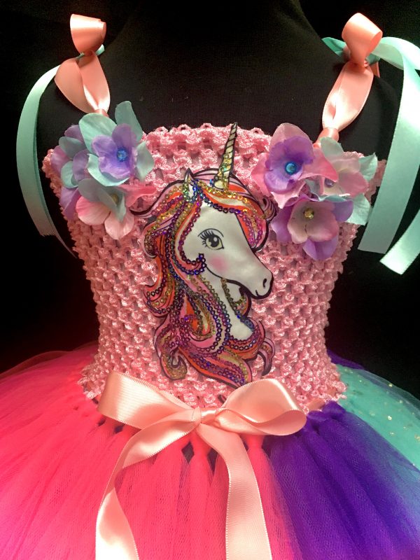 CUSTOM MADE Child tutu dress - Extra fluffy Cute Unicorn Tutu Dress SIZE: Fits 4-6yrs - Image 5