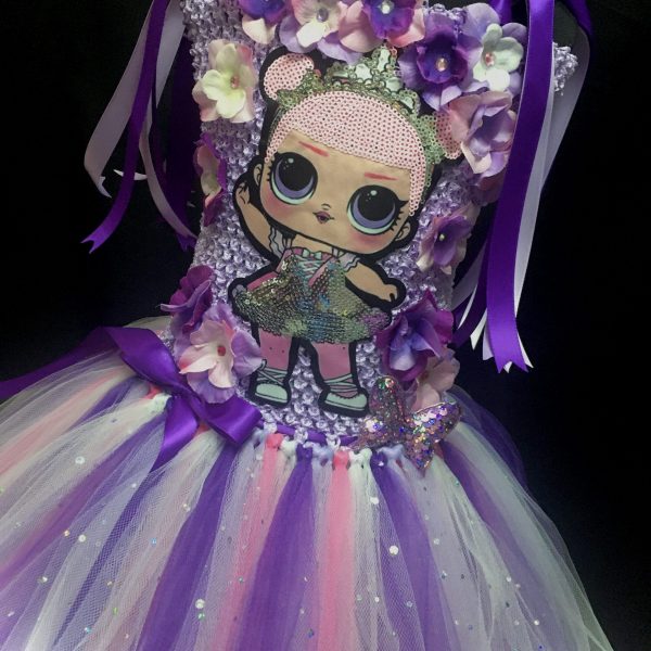 CUSTOM MADE Child tutu dress – LOL Surprise inspired Lilac/Purple Tutu Dress SIZE: Fits 6-8yrs