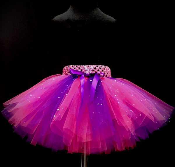 CUSTOM MADE Child tutu – TODDLER PURPLE-PINK Sparkle Tutu Fits 2-3yrs - Image 2