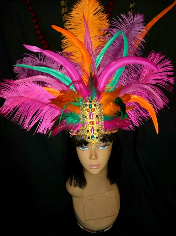 Arabian Fantasy Feather Rhinestone Hand and Foot Piece Set - Image 4