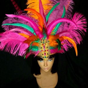 Arabian Fantasy Feather Rhinestone Headpiece (ONLY)