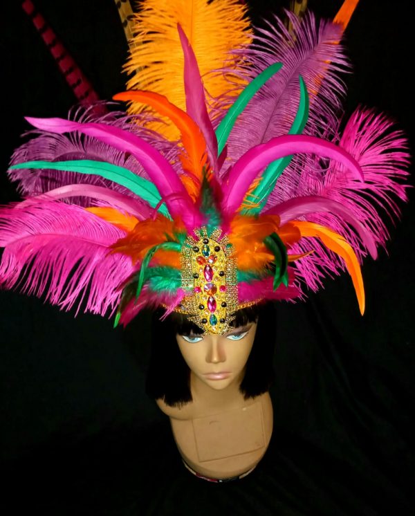 Arabian Fantasy Feather Rhinestone Headpiece (ONLY)