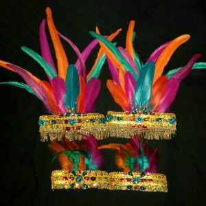 Arabian Fantasy Feather Rhinestone Hand and Foot Piece Set