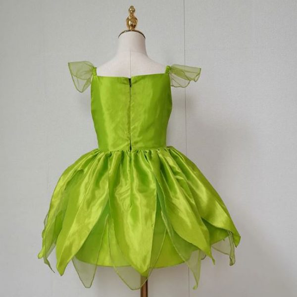 GIRLS – GREEN Flower Fairy Tinker Bell Princess Dress