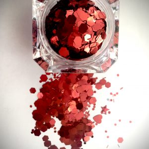 Chunky Glitter MIX SHAPES Electric Red