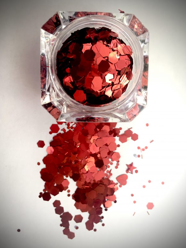 Chunky Glitter MIX SHAPES Electric Red