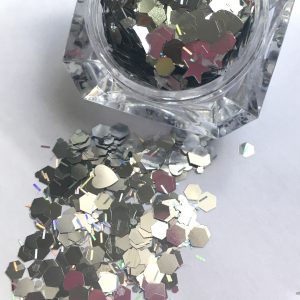 Chunky Glitter MIX SHAPES Silver