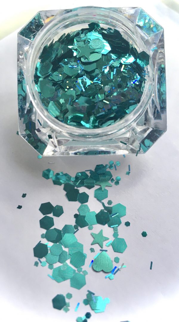 Chunky Glitter MIX SHAPES Teal