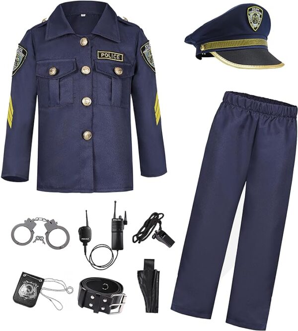 Career Day POLICE - Kids Police Cop Costume for Boys Police Officer Costume - 9pcs - Image 5