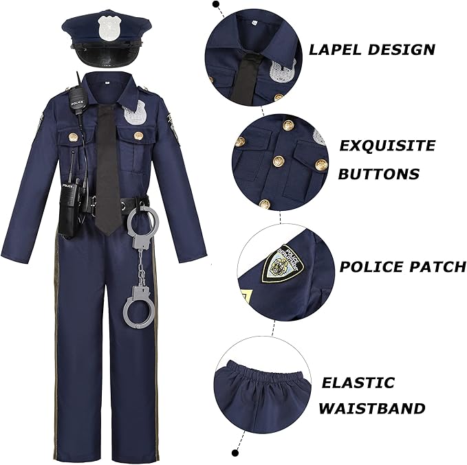 Career Day POLICE - Kids Police Boy Cop Uniform Costume - Image 2
