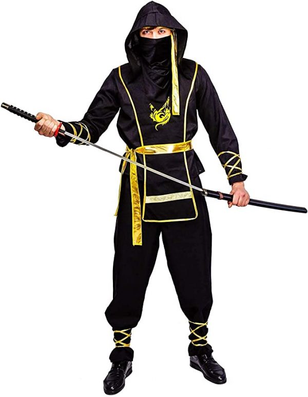 HALLOWEEN - Men's Golden Dragon Ninja Costume - Image 3