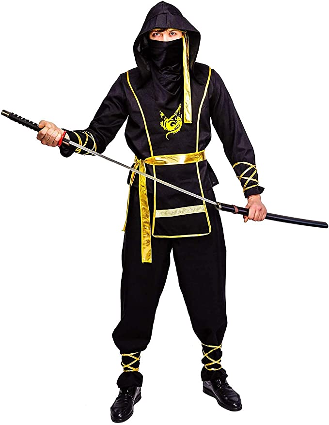 HALLOWEEN - Men's Golden Dragon Ninja Costume - Image 3