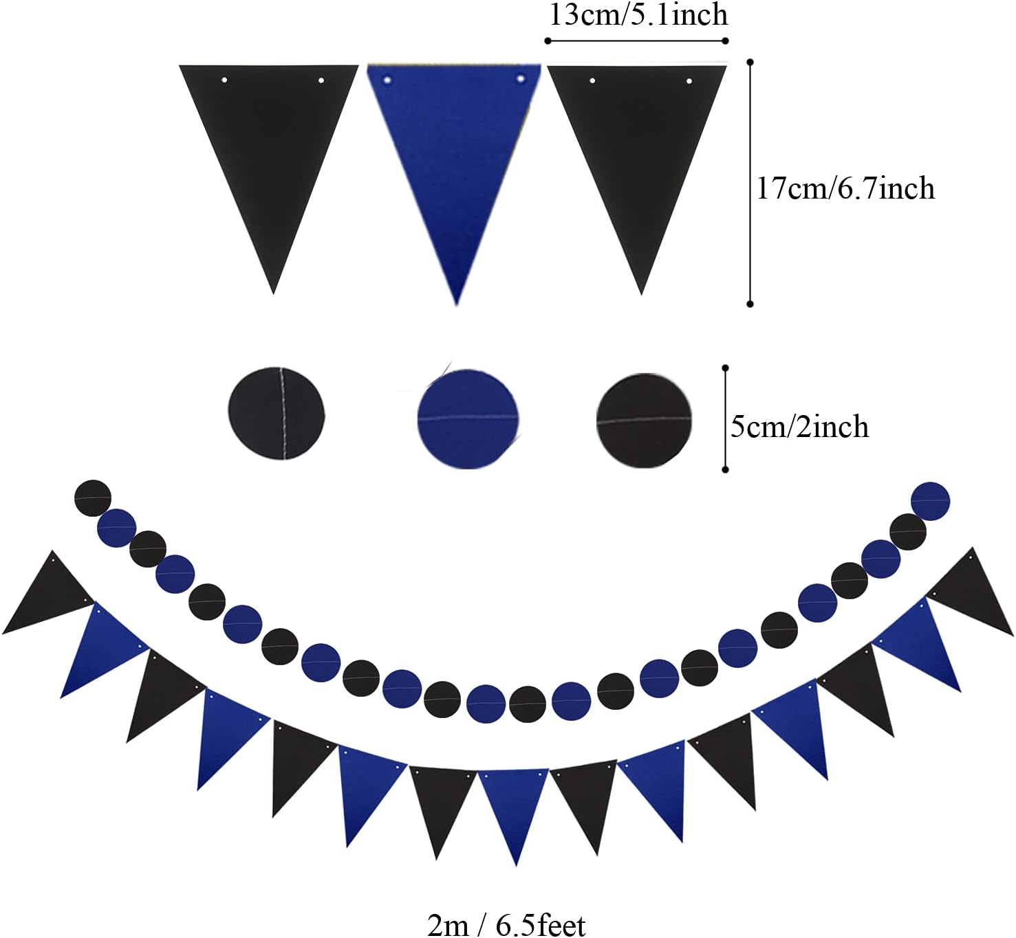 PARTY DECORATIONS -  Graduation Decorations - Black and Blue - Image 4